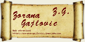 Zorana Gajlović vizit kartica